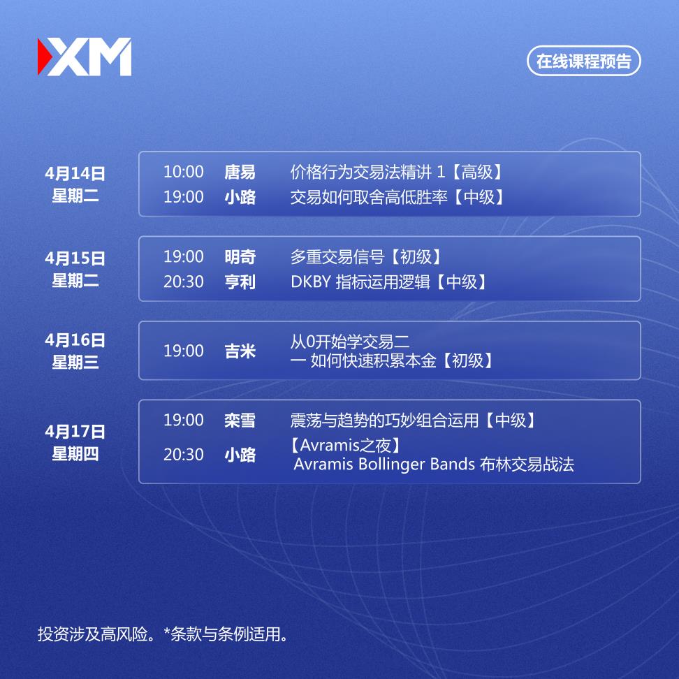 【XM官网】：中文在线直播讲座，本周预告(图1)
